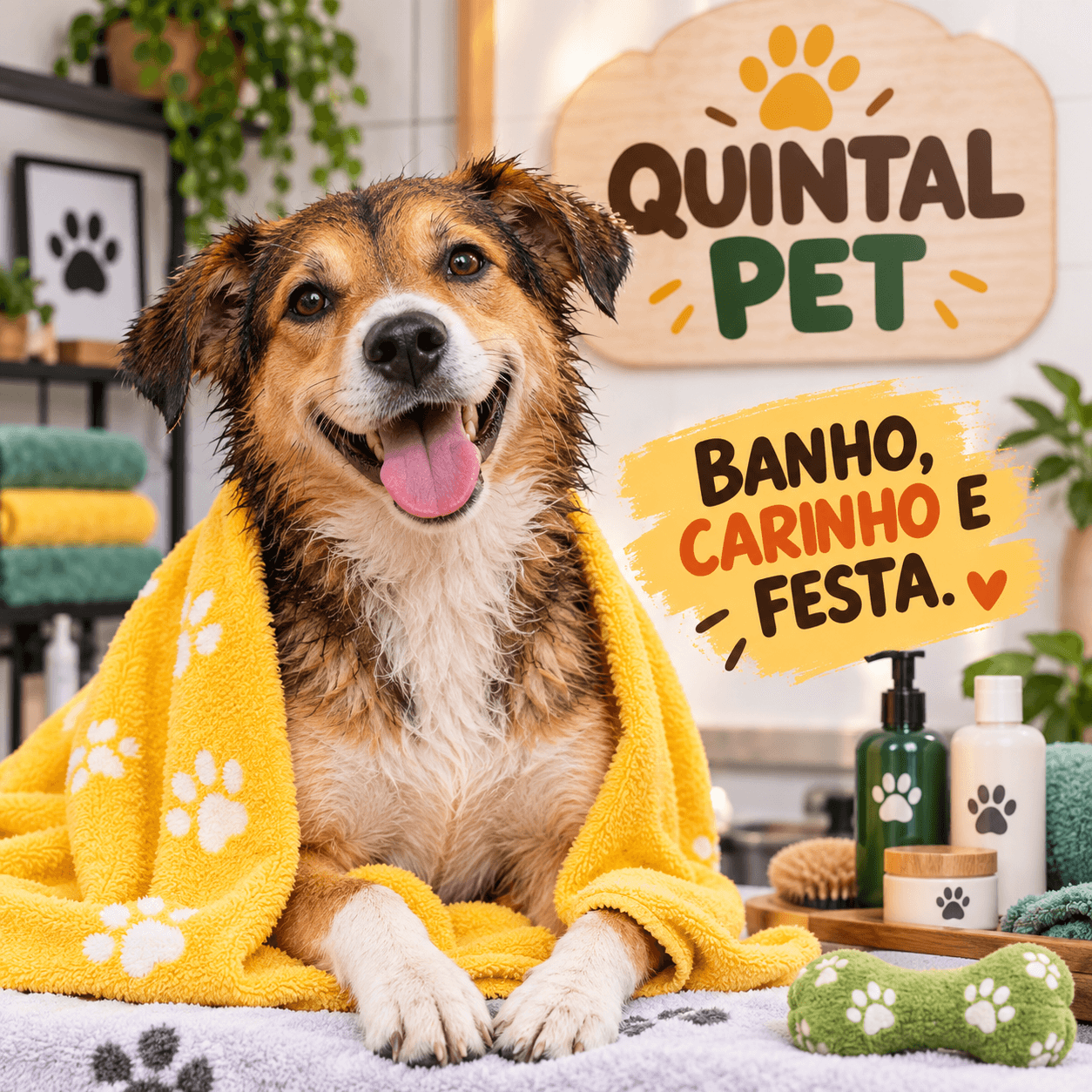 Quintal Pet · Banho e carinho